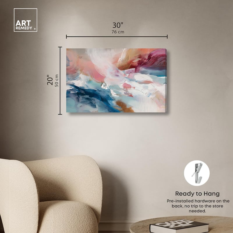 Rosy and Ocean Hues I Canvas by Art Remedy, Gallery Wrapped