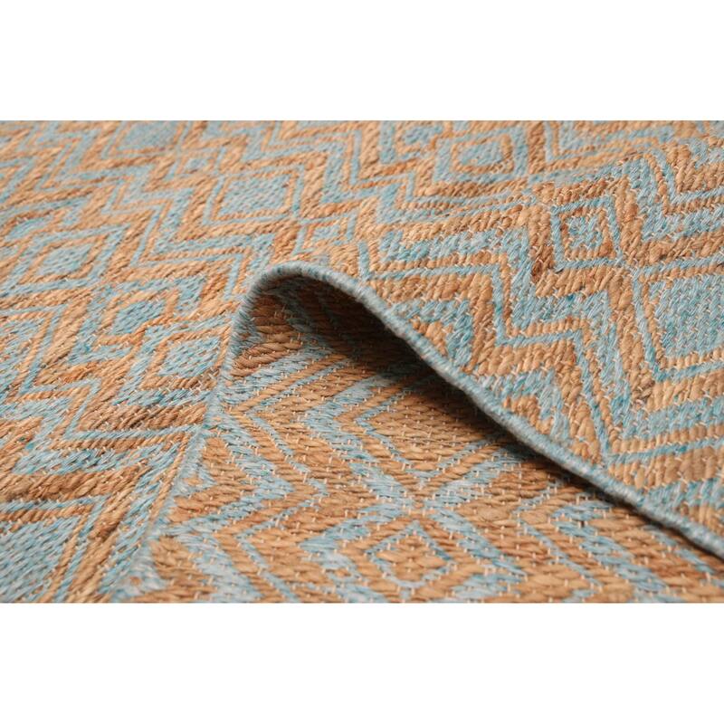 ECARPETGALLERY Flat-Weave Palas Denizli Light Blue, Tan Kilim - 5'3 x 7'5