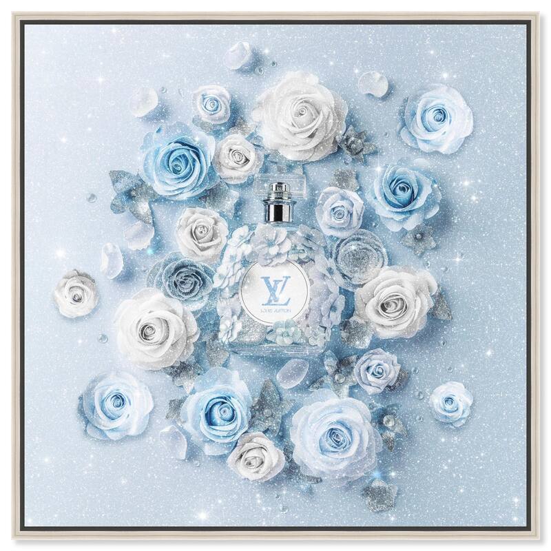 Sparkling Floral Perfume Canvas by Art Remedy - Silver - 24" x 24"