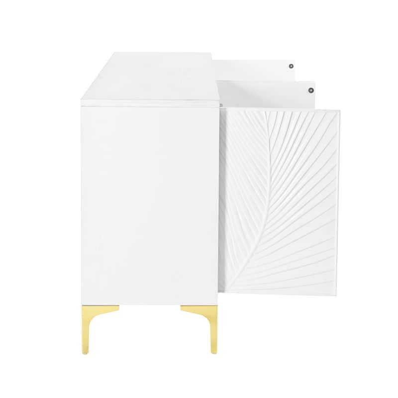 Multi-Functional Storage Cabinet,Four-Door Sideboard with unique texture,Adjustable Shelves