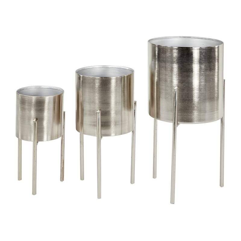 Gold Black White or Silver Iron Glam Contemporary Planter (Set of 3) - S/3 18", 14", 12"H