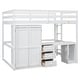 preview thumbnail 15 of 16, White Full Size Twin Size Pine Wood Loft Bed with Wardrobe, Desk, and Storage Drawers
