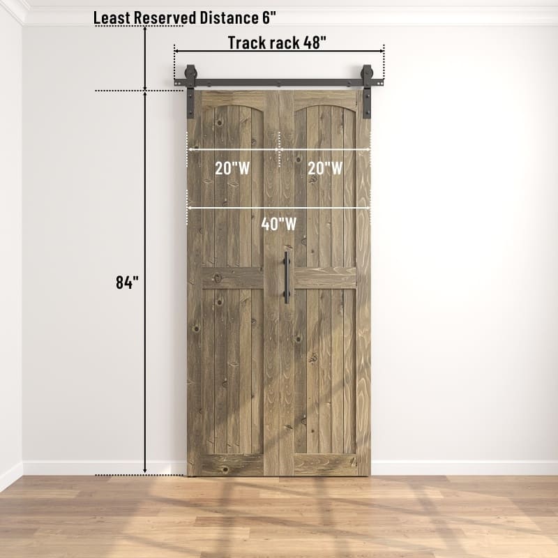 Coast Sequoia Arch Top 30in./36in./48in./60in./72in./96in. x 84in. Knotty Pine Wood Unfinished Bi-Fold Door With Hardware Kit