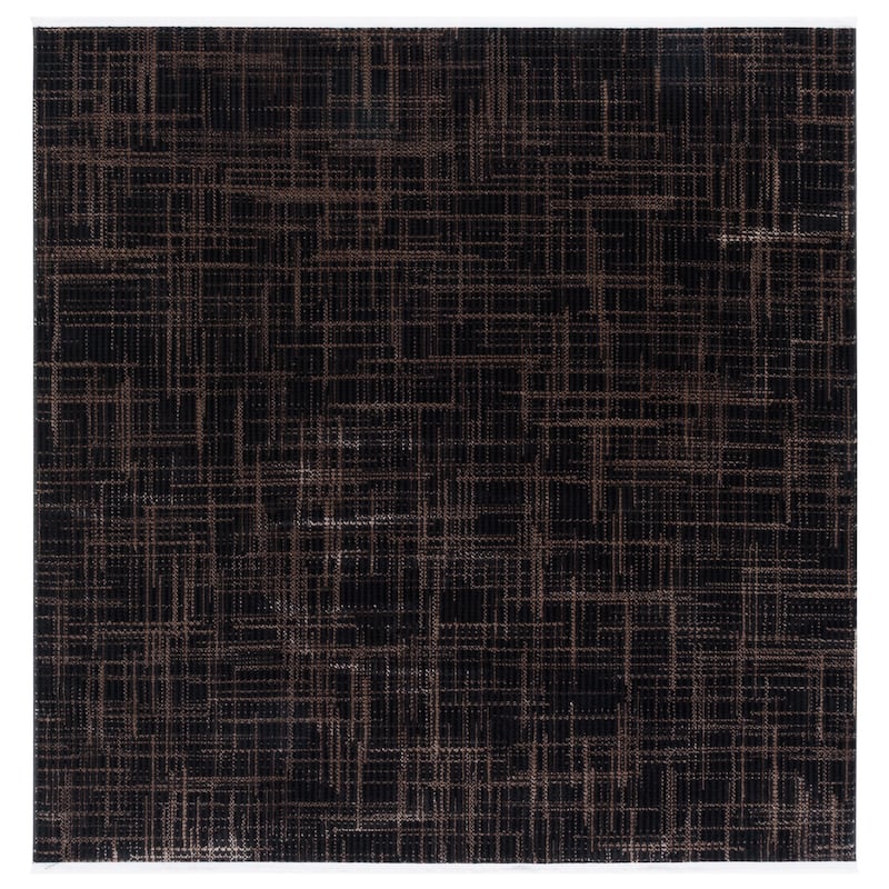 SAFAVIEH Mila Adelmira Modern & Contemporary Rug - 6'7" Square - Brown/Black