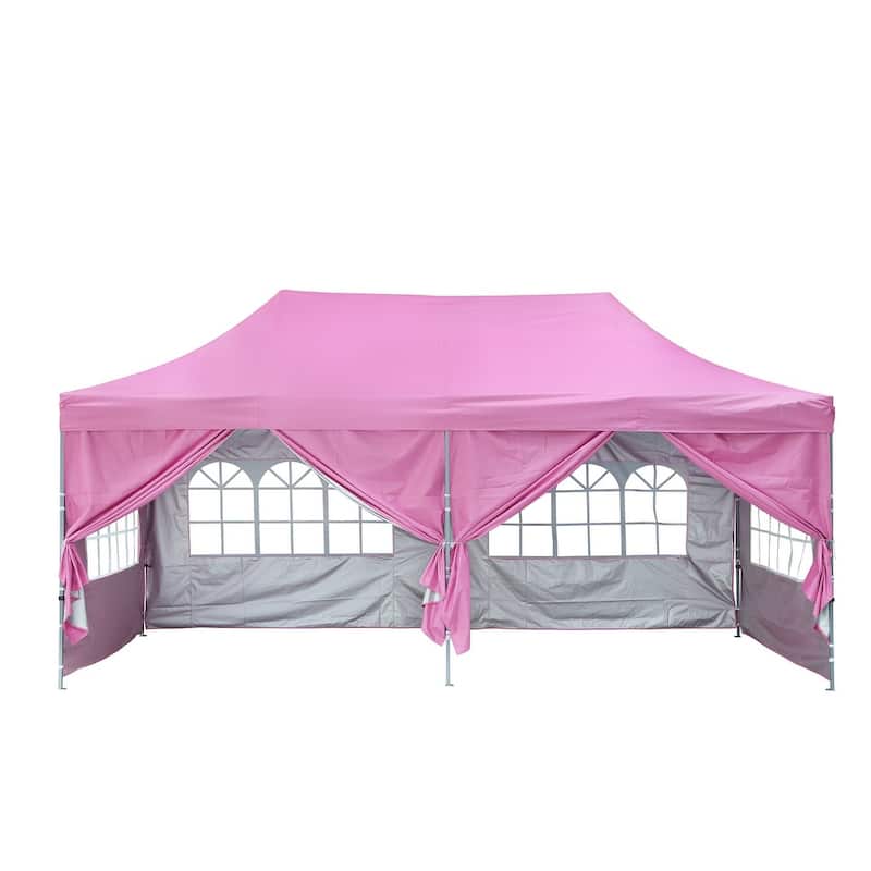 GDY 10x20 Ft Pop up Canopy Tent, Party Heavy Duty Instant Gazebo With 4 Removable Side Walls