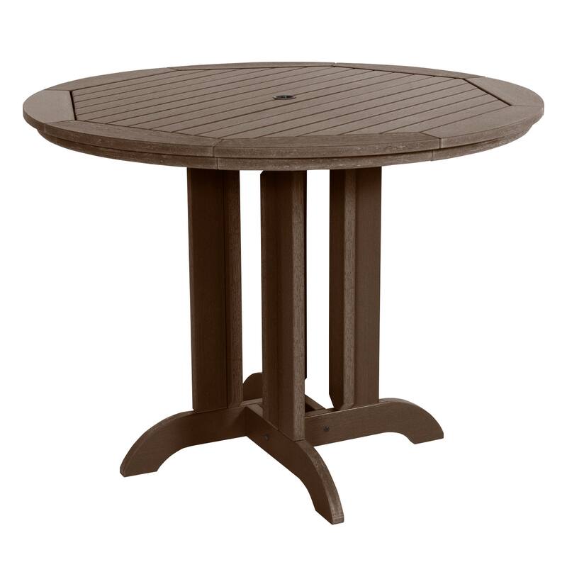 HIGHWOOD Commercial Grade 48" Round Counter Height Dining Table - Weathered Acorn