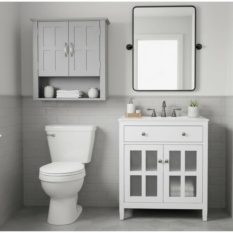 Bathroom Wall Storage Cabinet, Multi -functional Wall Mounted Cabinet with Adjustable Shelves, Medicine Cabinet