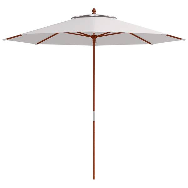 Shop Black Friday Deals On Costway Adjustable 9ft Wooden Patio Umbrella Wood Pole Outdoor Garden Overstock 15869385