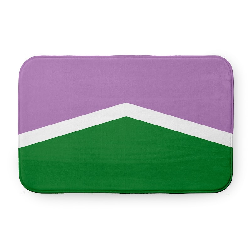 Pride Plush Microfiber Bathmat - Genderqueer Chevron - 24" x 17"