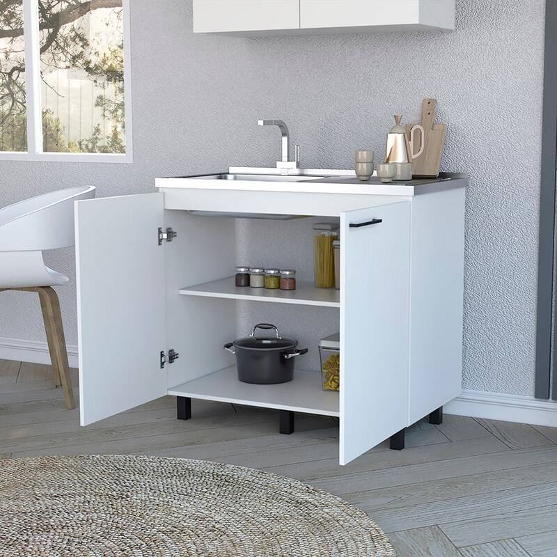 Napoles-2 39" Wide Double Door Utility Sink Stainless steel - N/A