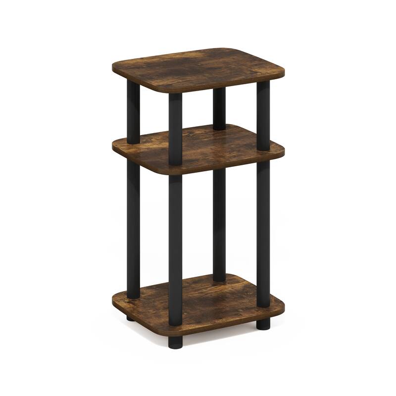 Furinno Just 3-Tier Turn-N-Tube Curve End Table, Side Table, 1-Pack