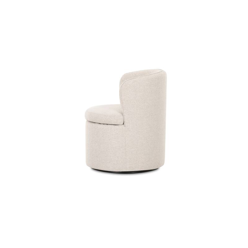 NADAAL STUDIOS Bramric Dining Chair, Curved Back Swivel Seat in Performance Upholstery, Oatmeal