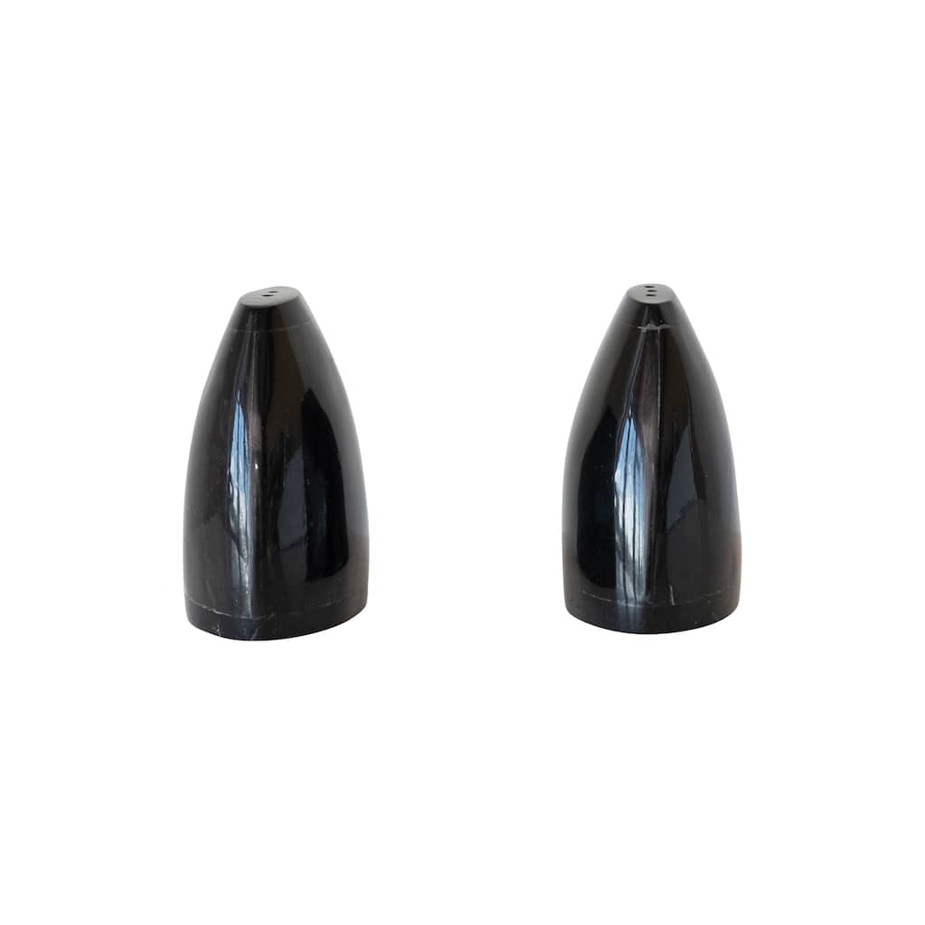 Horn Salt and Pepper Shakers - 3.0"L x 1.8"W x 3.0"H - 3.0"L x 1.8"W x 3.0"H