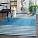 preview thumbnail 8 of 19, SAFAVIEH Handmade Montauk Caragh Stripe Cotton Flatweave Rug 10' x 14' - Blue/Grey - Rectangle