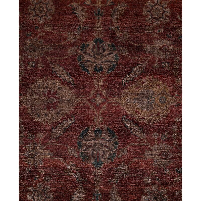 Overdyed One-of-a-Kind Hand-Knotted Area Rug - Red - 12' 3" x 15' 3"
