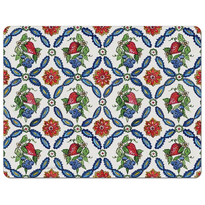 Strawberry Garden Flexible Plastic Cutting Board Mat 15" x 11.5", Made in the USA, Decorative, Flexible, Easy to Clean - Single - Multi
