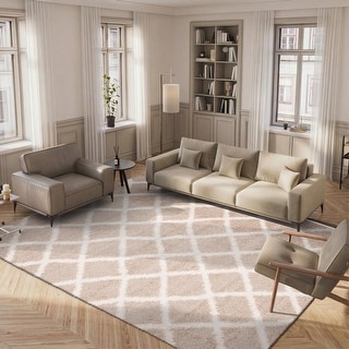 SAFAVIEH Dallas Shag Melahat Trellis 1.5-inch Thick Rug