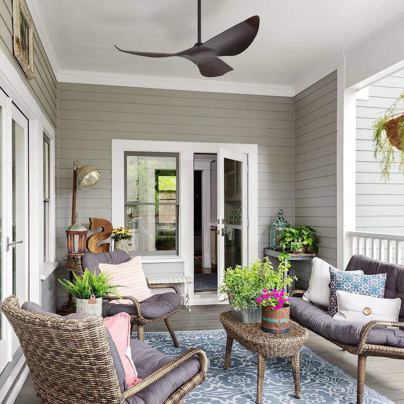 52Inch Ceiling Fan without Light, 6 Wind Speeds with Remote Control for Living Room and Patio