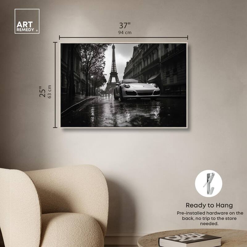 Driving in the Rain Paris Canvas by Art Remedy