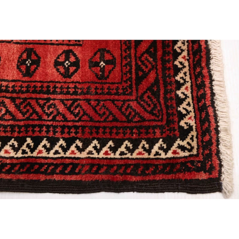 ECARPETGALLERY Hand-knotted Baluch Red Wool Rug - 3'3 x 6'9