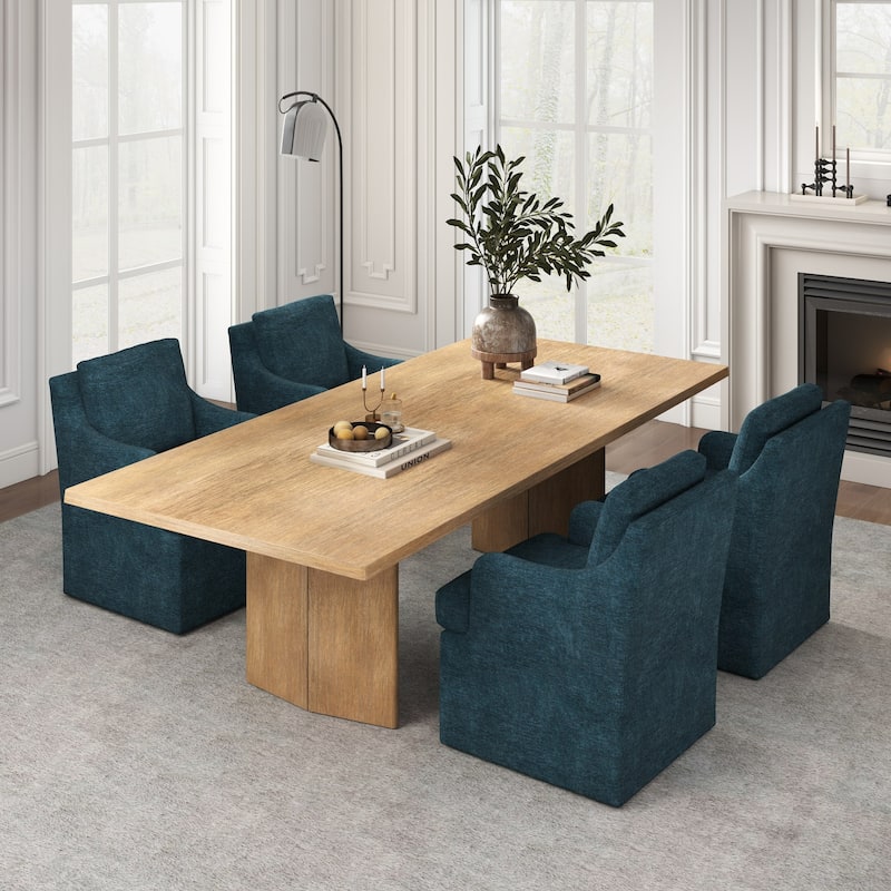 Upholstered Dining Chairs, Modern Kitchen Chairs Dinner Chairs with 4 Casters