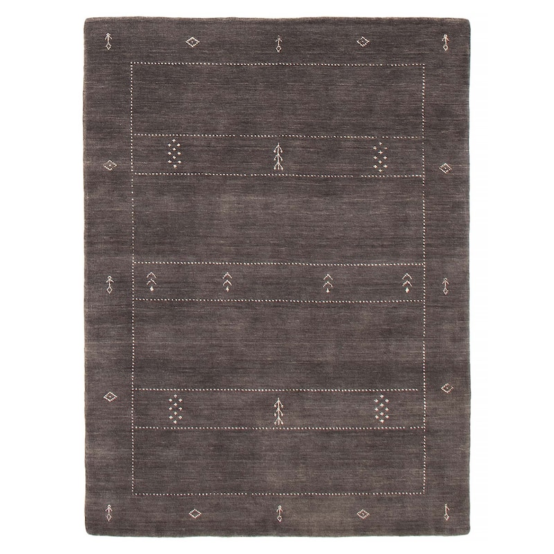 Kashkuli Gabbeh Grey Rug 4'7" x 6'6" - 4'7 x 6'6 - Dark Grey - 4'7 x 6'6