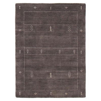 Kashkuli Gabbeh Grey Rug 4'7" x 6'6" - 4'7 x 6'6