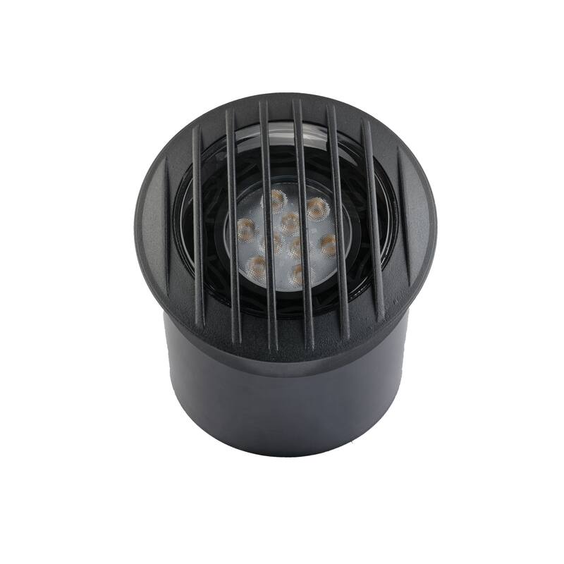 Kichler Lighting Landscape Well Light with Brass Rock Guard in Black Brass, (9.85" x 6.37"),15508BKB - 9.85