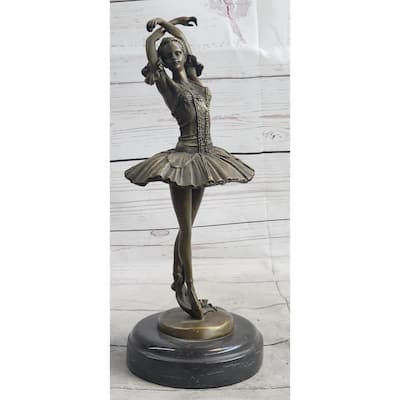 Ballerina Ballet Dancer Fifth 5Th Position Bronze Sculpture Statue Figure Art Decor Marble Base