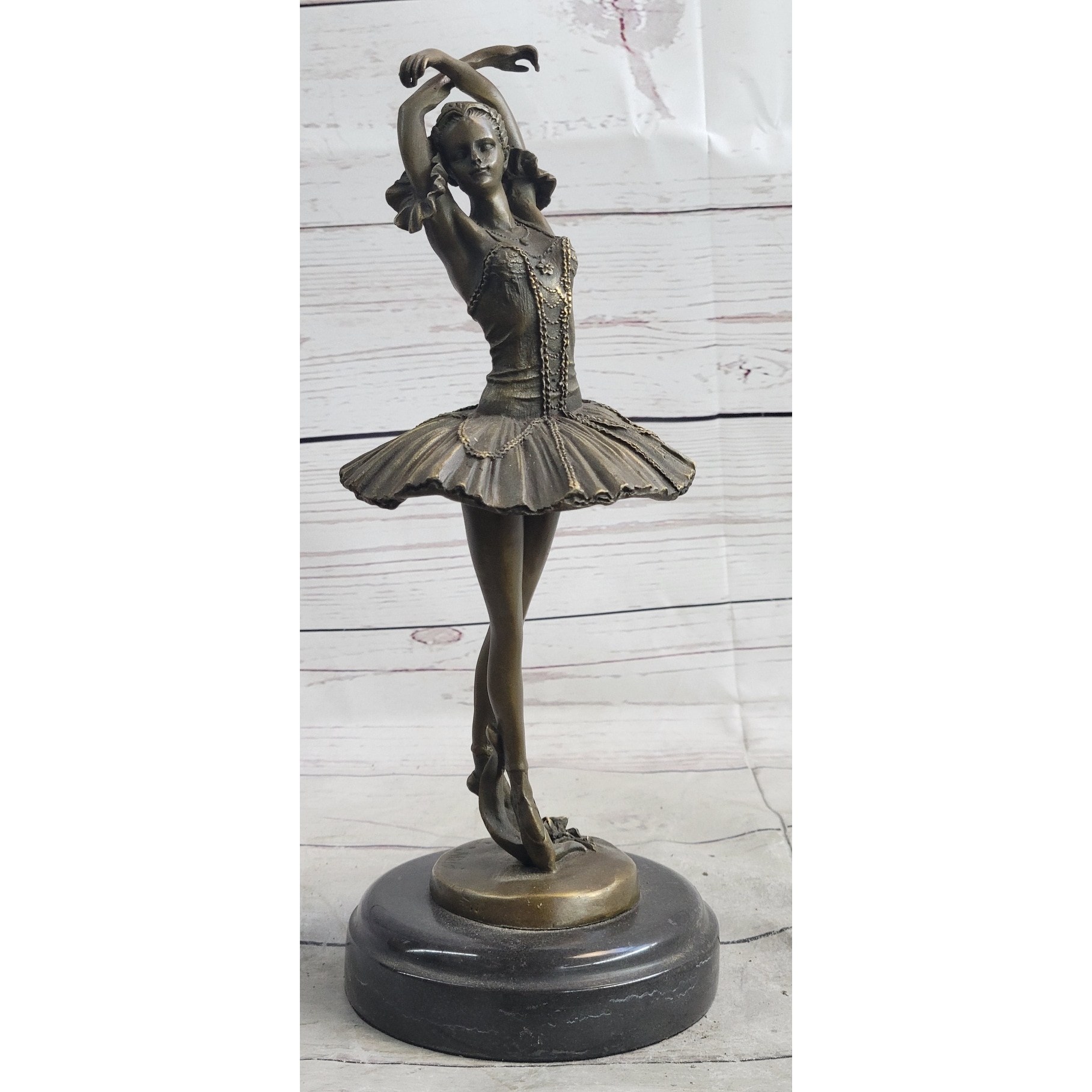Ballerina Ballet Dancer Fifth 5Th Position Bronze Sculpture Statue Figure Art Decor Marble Base