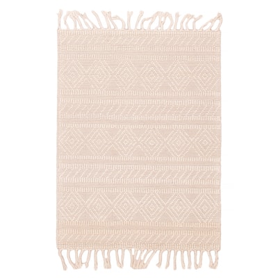 ECARPETGALLERY Braid weave Sienna Cream Wool Rug - 4'0 x 5'6