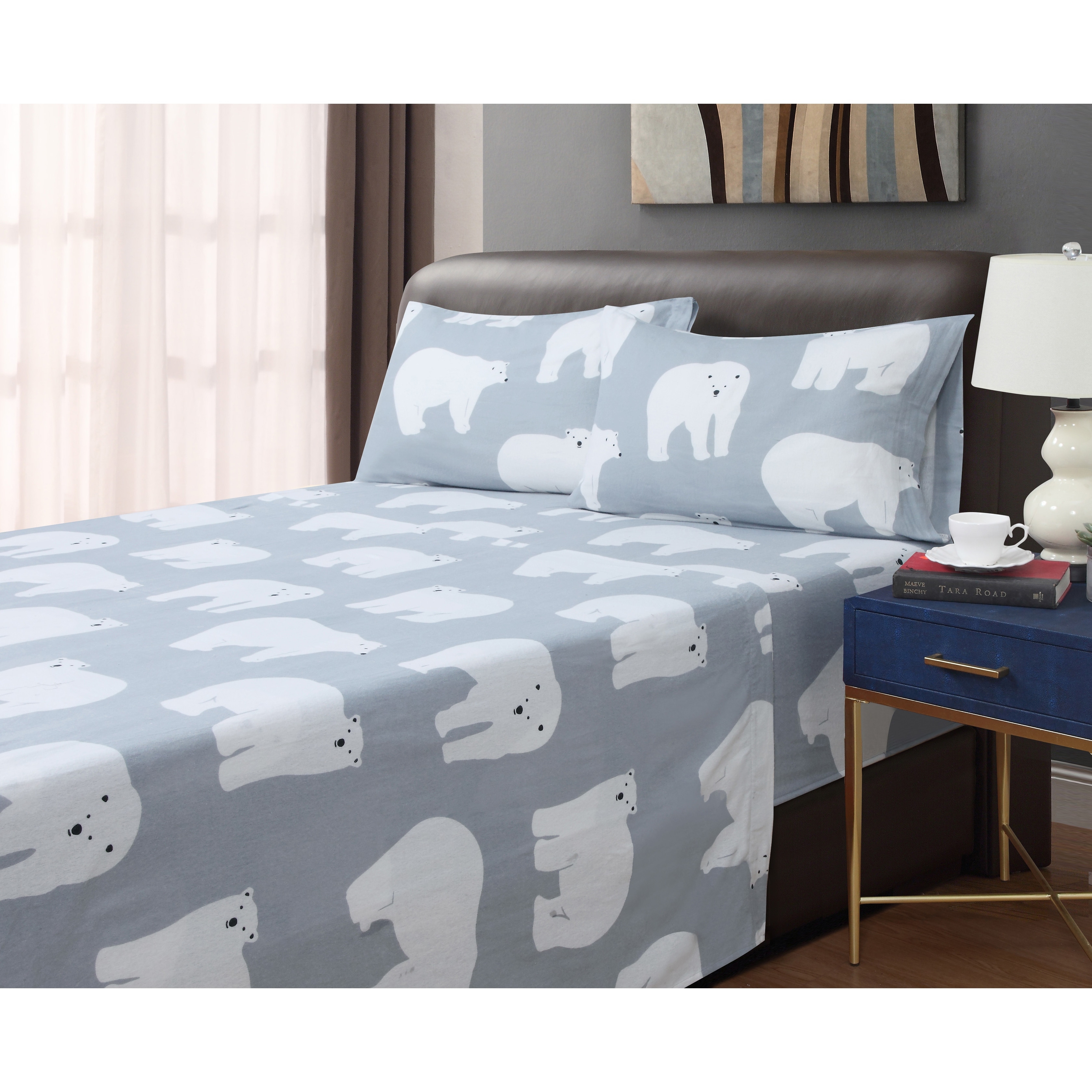 Polar Bear Parade 4piece Cotton Flannel Sheet Set Overstock 32411858