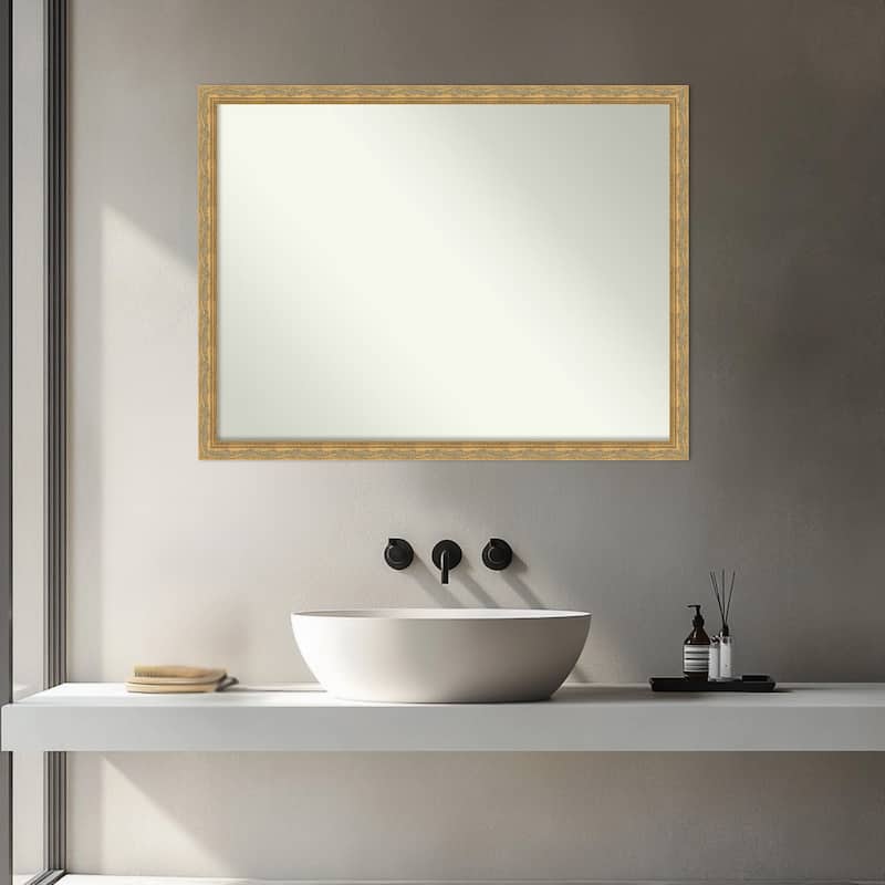 Mila Non-Beveled Wood Framed Bathroom Vanity Wall Mirror