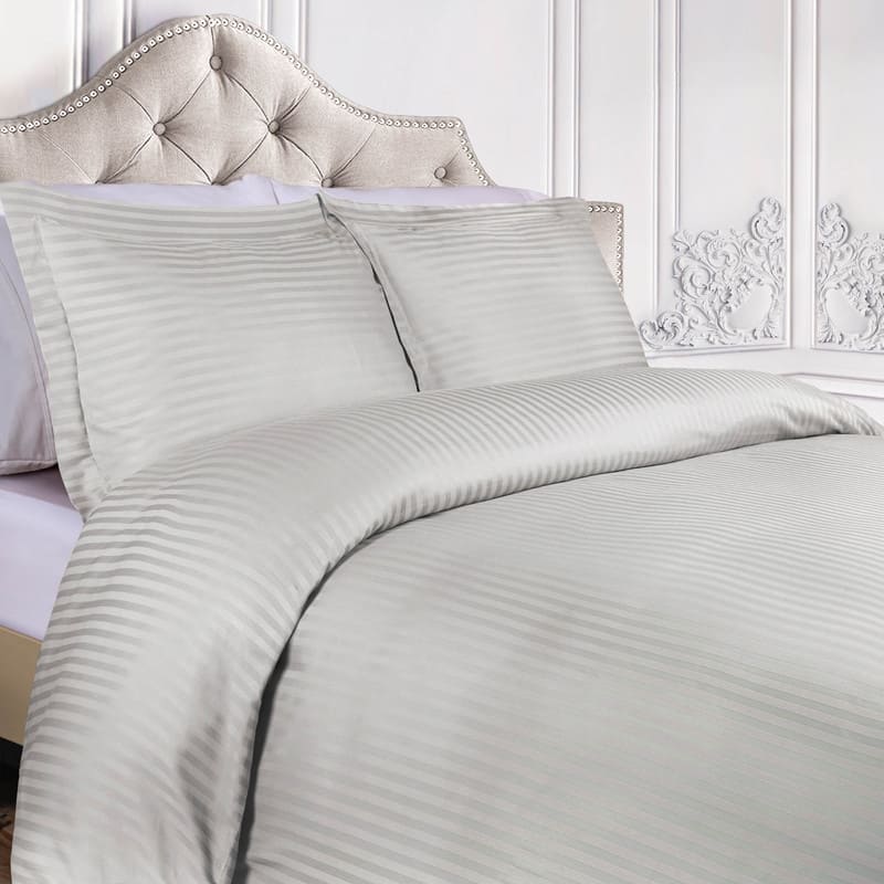 Superior Gyda 400-Thread Count Egyptian Cotton Duvet Cover Set - Platinum - King - Cal King