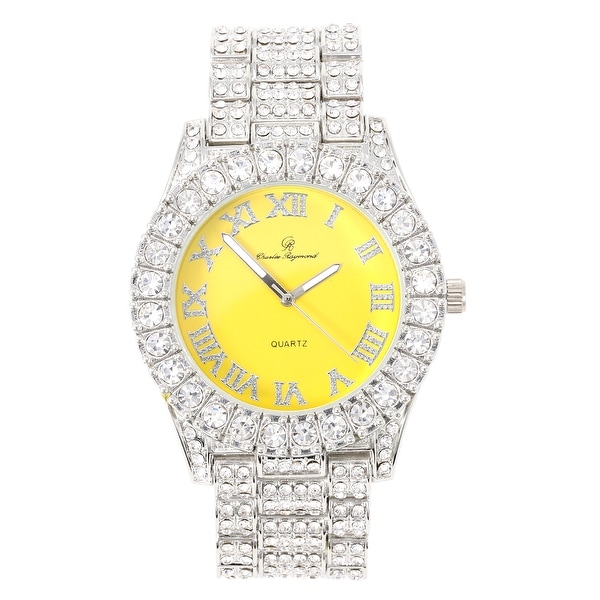 mens silver iced out watch