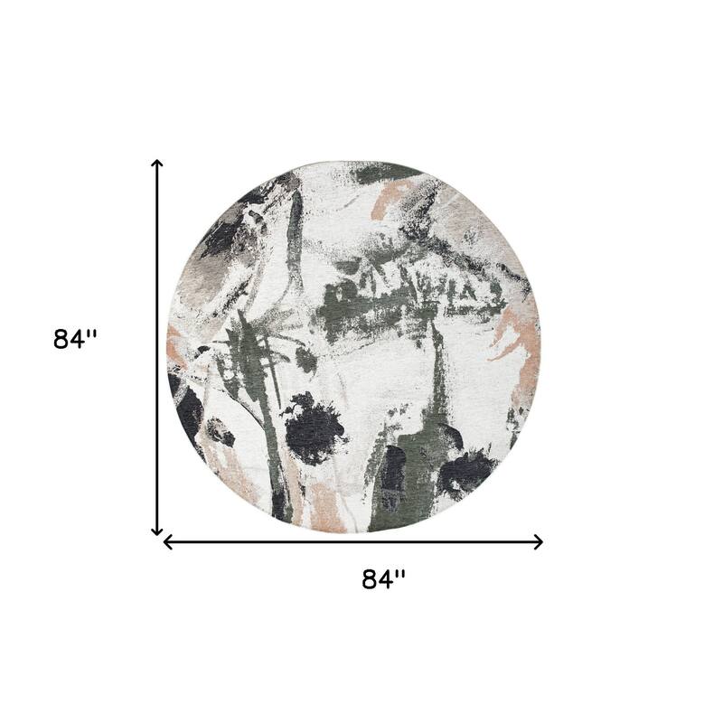 Guzoc Geometric Abstract Modern Non Skid Woven Area Rug By HomeRoots - 84' X '84' X '0.12