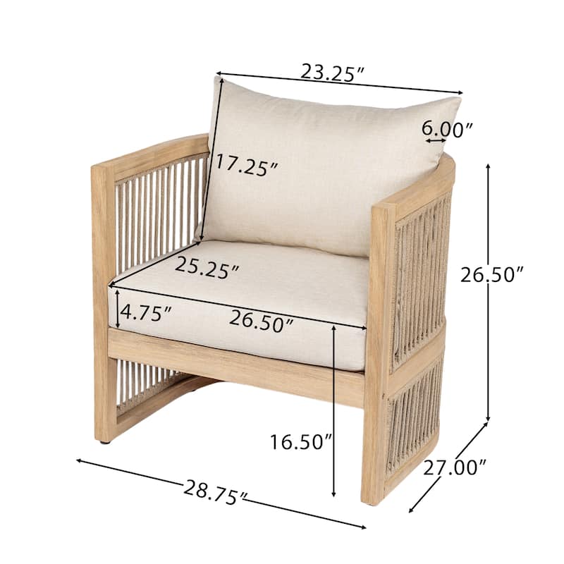 Christopher Knight Home- Leocadia Acacia Wood Outdoor Chat Set