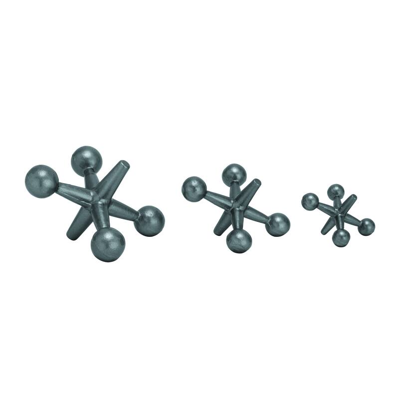 Gray Metal Jack Decorative Sculpture (Set of 3)