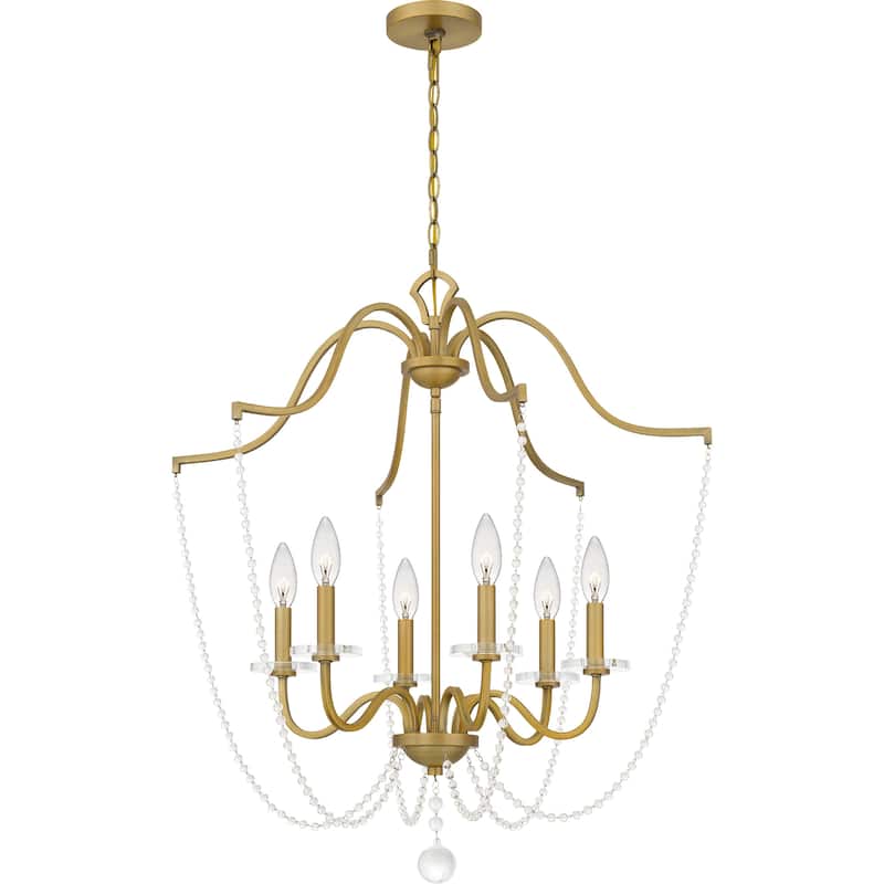 Sunday 6-Light Aged Brass Chandelier