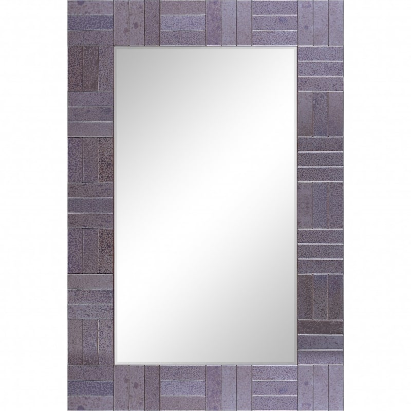HomeRoots 35" Gray Glass Framed Accent Mirror - 23.63