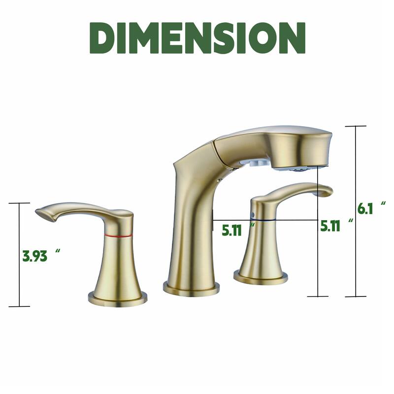 Topcraft Pull Down Two Handle Bathroom Sink Faucet