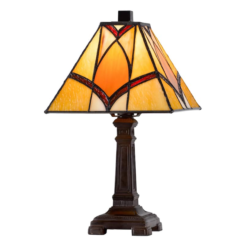 3113 Tiffany 13.5" Height Metal/Resin Accent Lamp in Dark Bronze Finish
