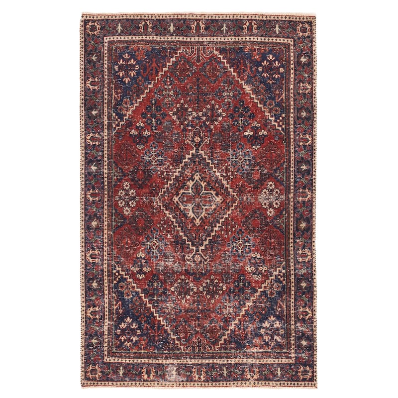 ECARPETGALLERY Hand-knotted Antalya Vintage Red Wool Rug - 4'3 x 6'7