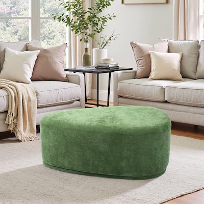 Bonnie 26"/43" W Chenille Small/ Oversized Triangular Cheese Ottoman