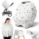 preview thumbnail 1 of 4, Sweet Jojo Designs Farm Animals Boy Girl 5 in 1 Baby Car Seat Nursing Cover Grey Red Black White Gender Netural Watercolor Barn