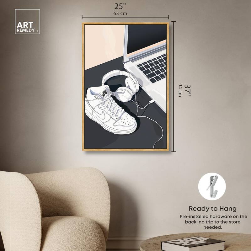 Laptop Sneaker Study Canvas by Art Remedy