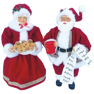 12" Mr. and Mrs. Claus, Set of 2