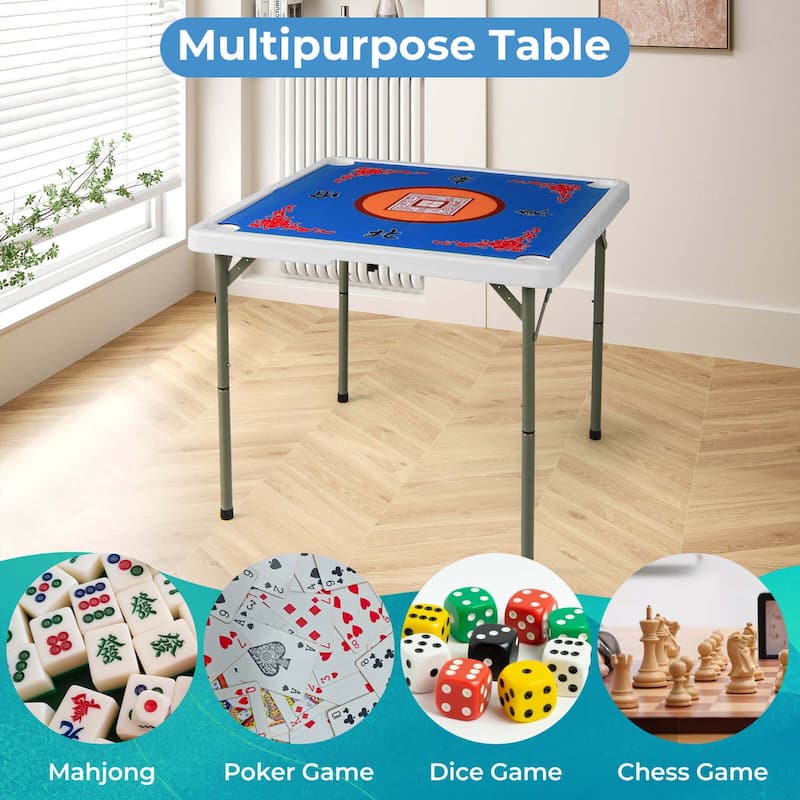 Costway 35" Folding Mahjong Table with Cup Holders & Smooth Felt Mat - See Details