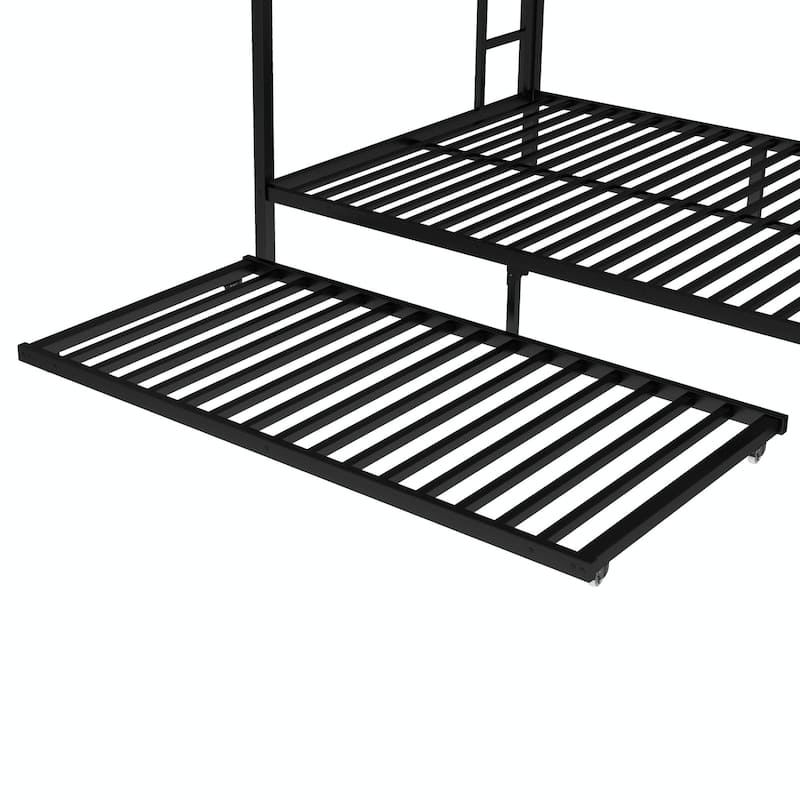 Metal Bunk Bed with Twin Size Trundle
