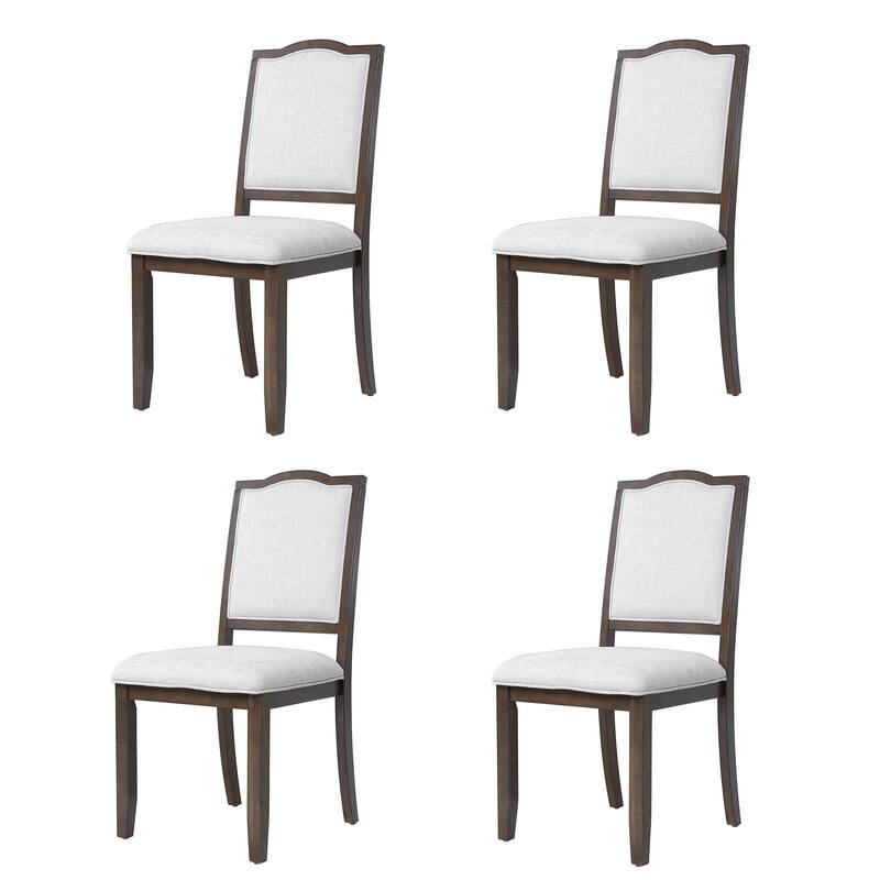 Farmhouse Dining Chairs Set of 4 Upholstered High Back Modern Seating for Home Kitchen and Living Room